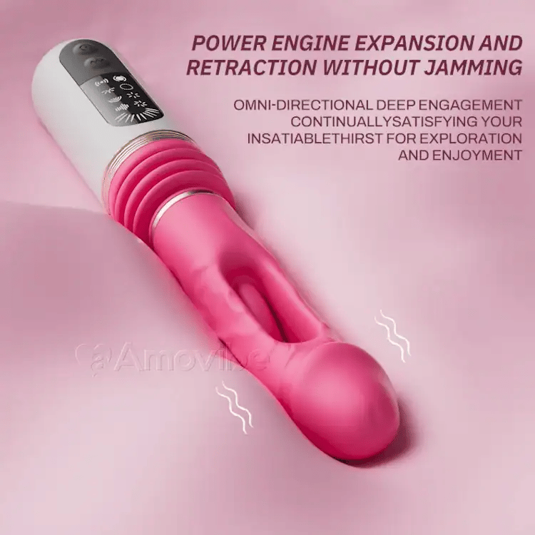 Vibrador dildo de empuje con patrones de aleteo y vibración (base de succión incluida)