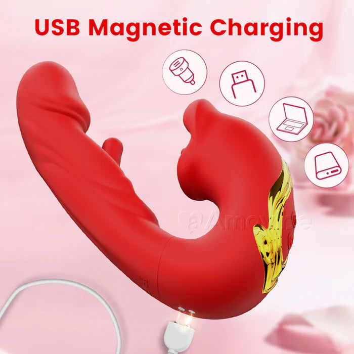Clitoral vibrator with kissing mouth and vibration