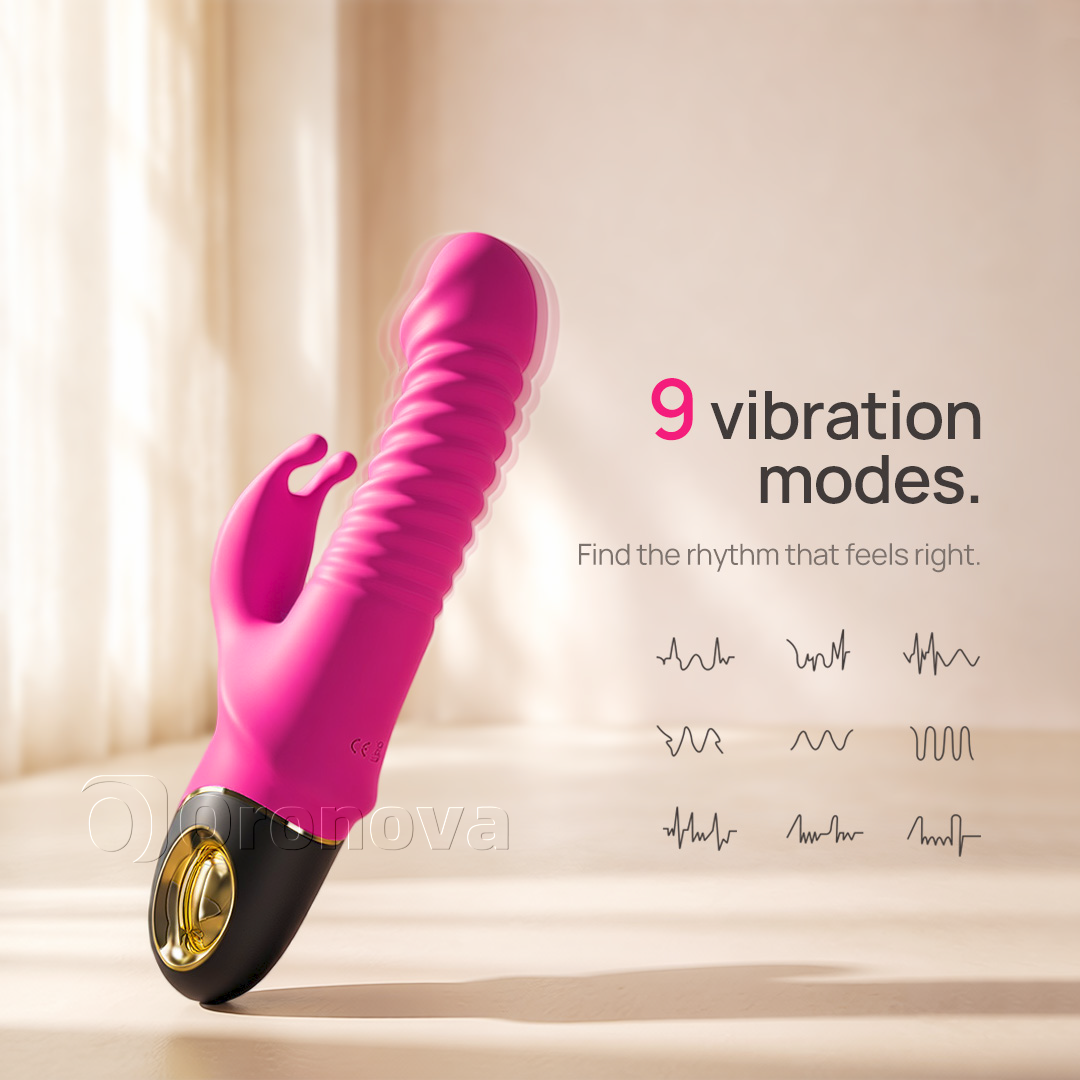 3-in-1 Rabbit Vibrator Thrusting + 9 Vibration Modes