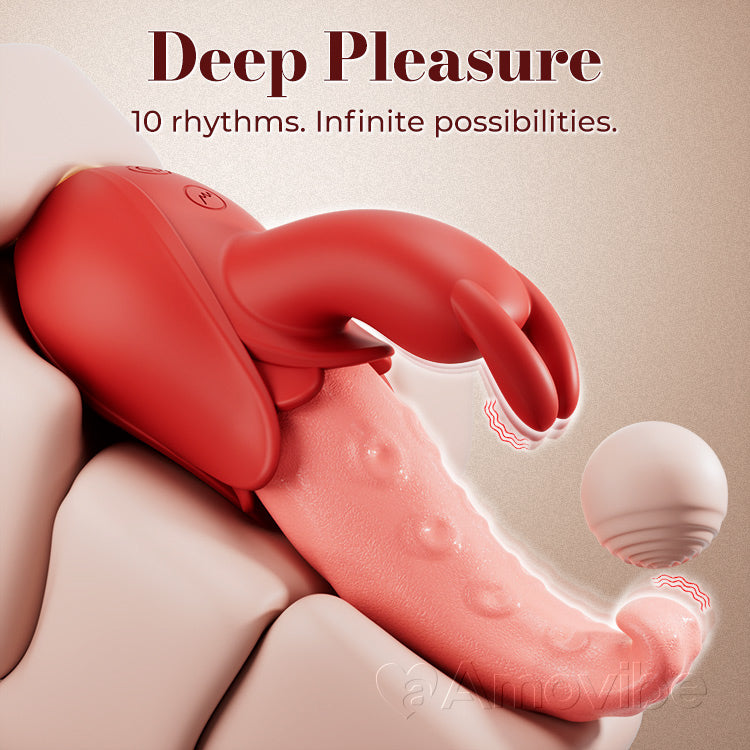 Vibrador de lengua | Estimulación dual, 10 niveles de intensidad y placer silencioso