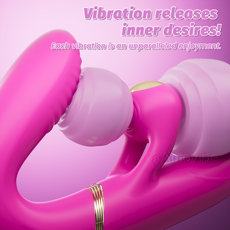 Dildo de doble extremo con 4 motores y 10 modos de vibración y palmadas