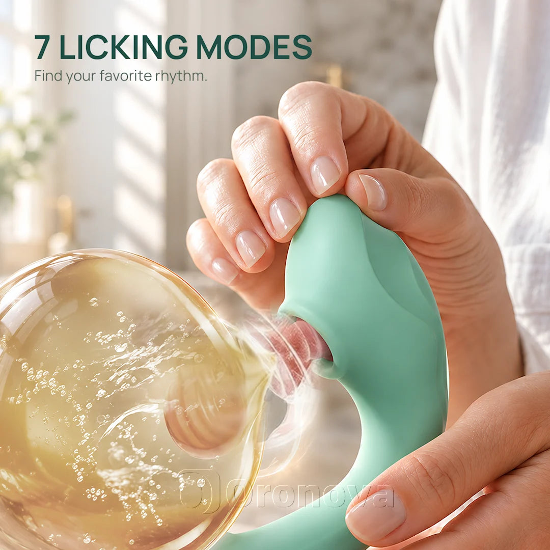 Tongue & Tapping 2-in-1 Vibrator – Clitoral Licking Stimulation, 7 Licking & 7 Tapping Modes