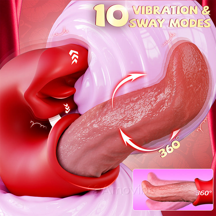 Vibrador 3 en 1 para mujer – Juguete de empuje y lamido para punto G