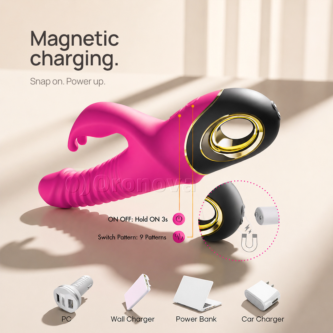 3-in-1 Rabbit Vibrator Thrusting + 9 Vibration Modes