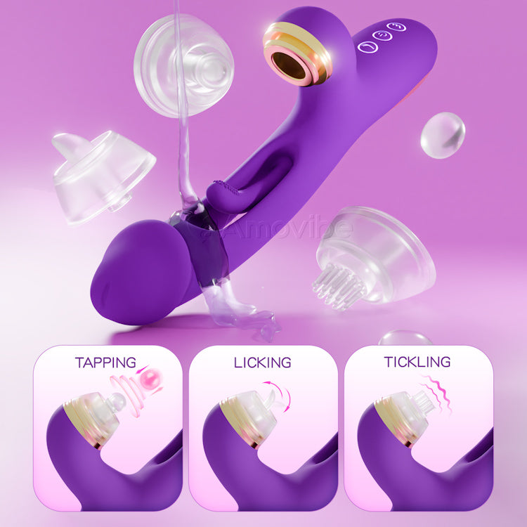 G Pro Ultra - Vibrador innovador con función de aleteo para el punto G con fundas de silicona reemplazables para golpeteo, cosquilleo y lamido