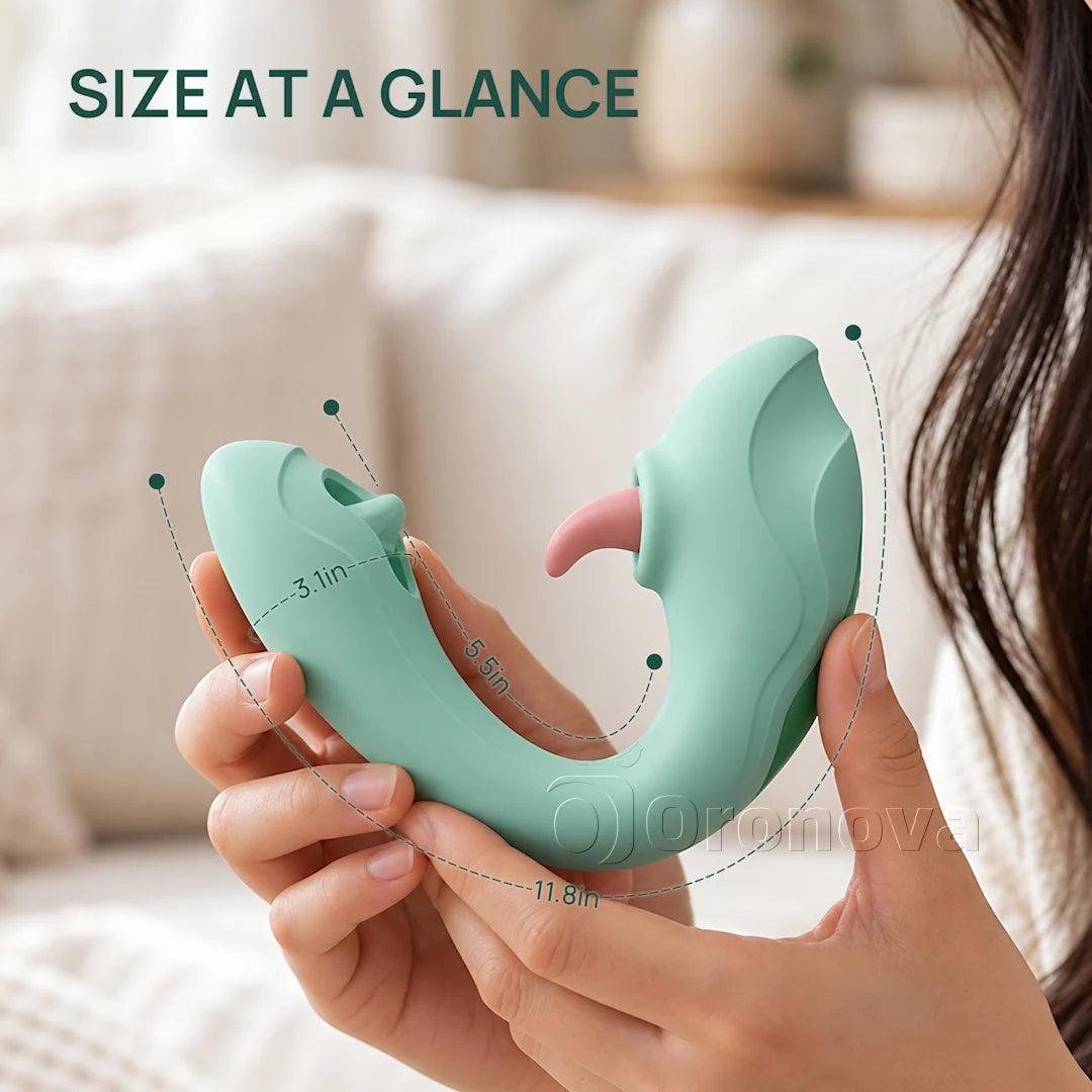 Tongue & Tapping 2-in-1 Vibrator – Clitoral Licking Stimulation, 7 Licking & 7 Tapping Modes