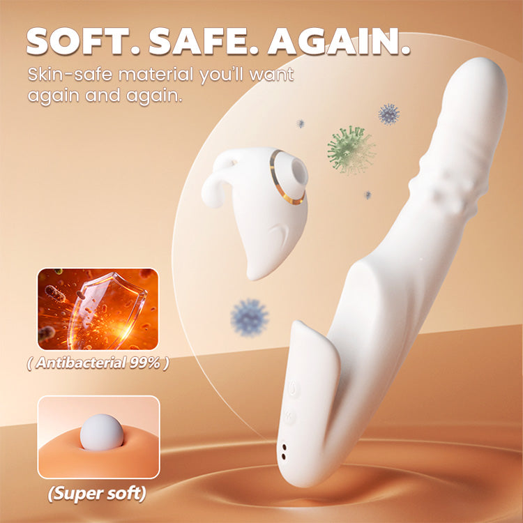 App-Controlled Split 2-in-1 Suction & Thrusting Vibrator