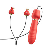 Vibrador clitoriano con pinzas para pezones