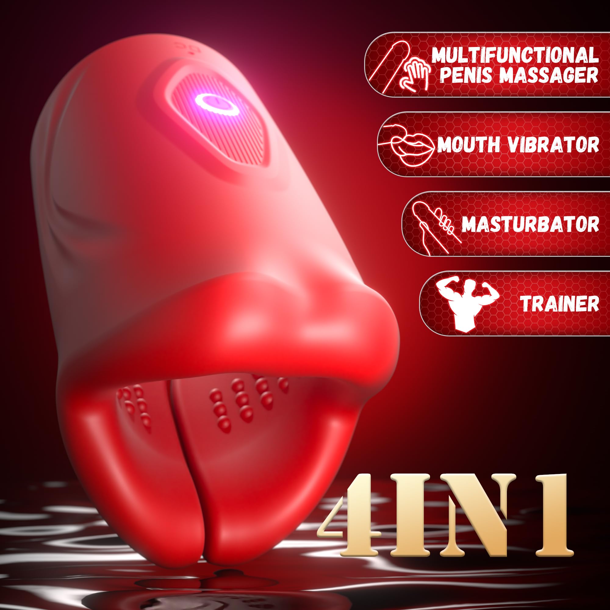 Potente masturbador masculino vibratorio de 9 modos – Entrenamiento manos libres