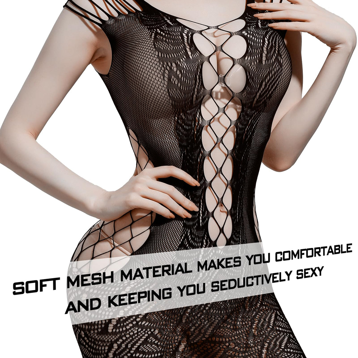 Hot Mesh Erotic Fishnet Bodysuit - Women's Sexy Mesh Lingerie Set – Amovibe