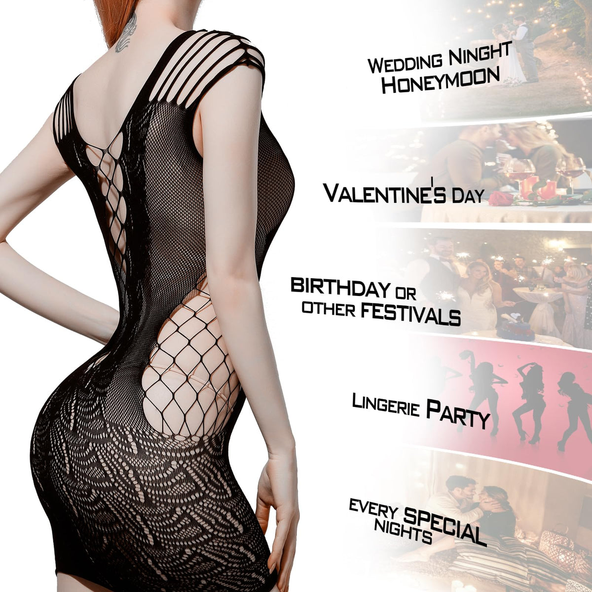 Hot Mesh Erotic Fishnet Bodysuit - Women's Sexy Mesh Lingerie Set – Amovibe