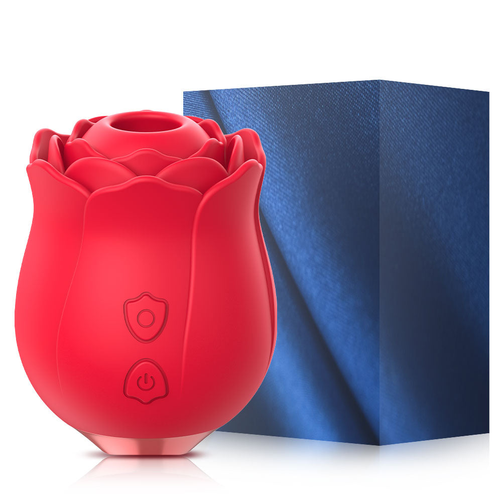 Vibrador de rosa con succión