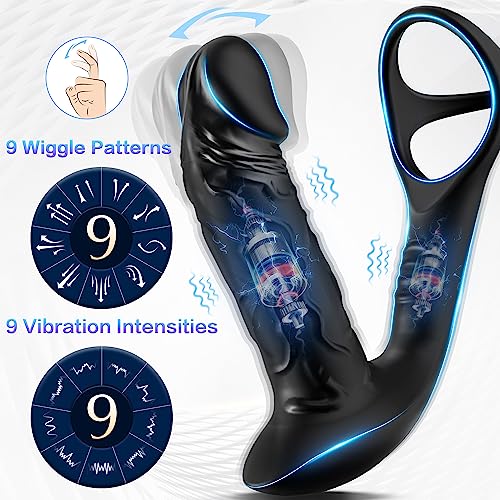 Masajeador de próstata con 9 configuraciones de vibración y movimientos de vaivén