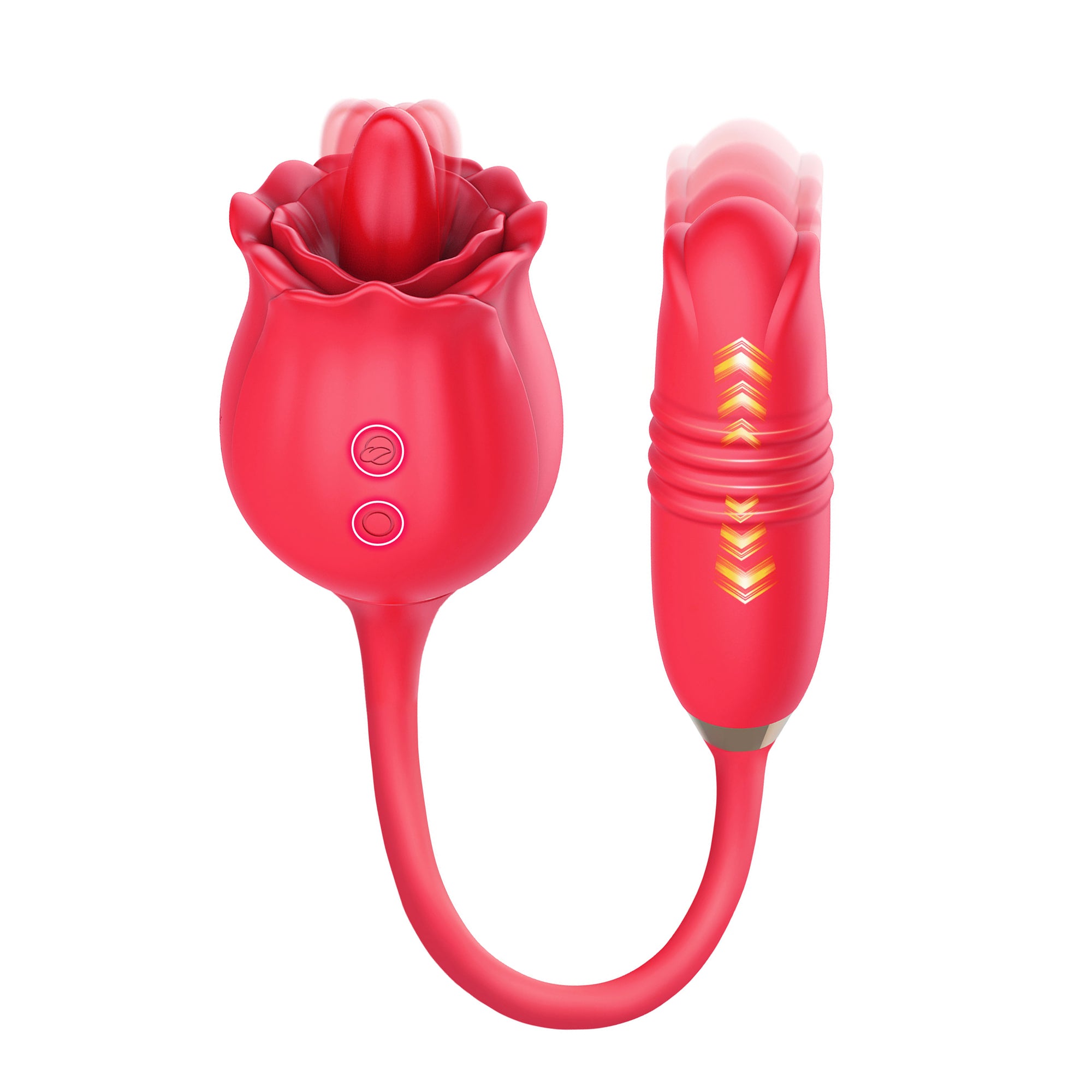 Vibrador Rosa con Lamedura y Empuje